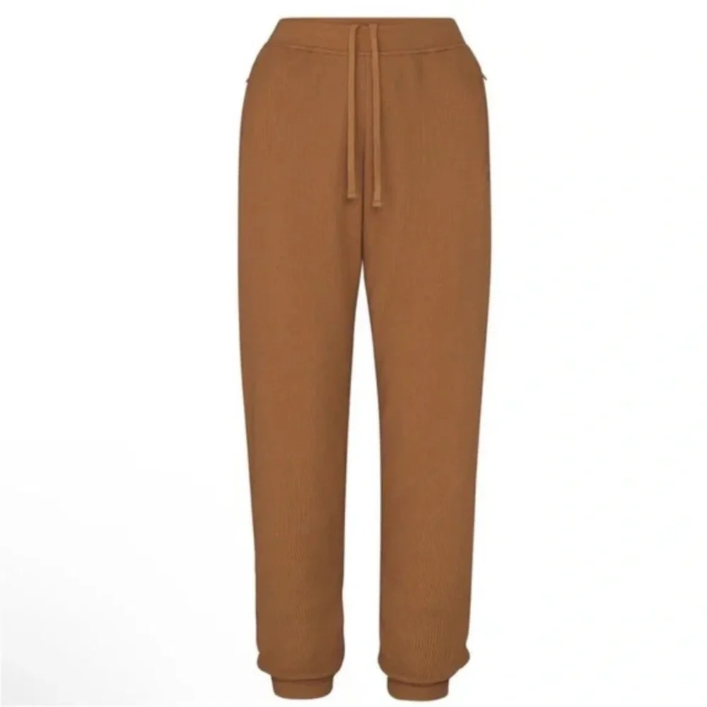Skim Loose Waffle Pants Camel Size Small - Picture 1 of 5
